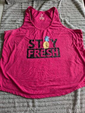 Secret Treasures tank top PJ or workout Size 2X (18W-20W) hot pink